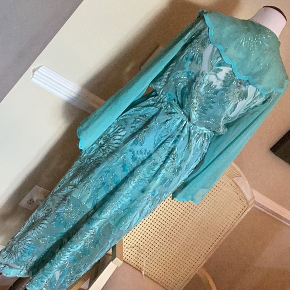 Vintage Gold Label Victoria’s Secret beautiful aqua loungewear or dres… - Picture 6 of 14